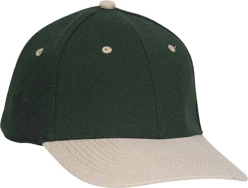 OTTO 11-194 Stretchable Wool Blend Low Profile Pro Style Cap - Khaki Dark Green