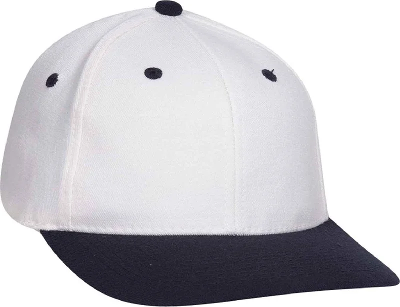 OTTO 11-194 Stretchable Wool Blend Low Profile Pro Style Cap - Navy White