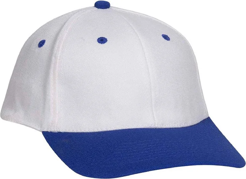 OTTO 11-194 Stretchable Wool Blend Low Profile Pro Style Cap - Royal White