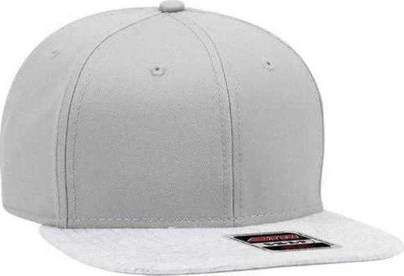 OTTO 148-1218 Otto Snap 6 Panel Mid Profile Snapback Cap - Heather Gray Gray