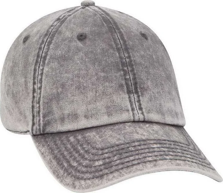 OTTO 18-1248 6 Panel Low Pro Snow Washed Superior Cotton Twill Cap - Charcoal Gray