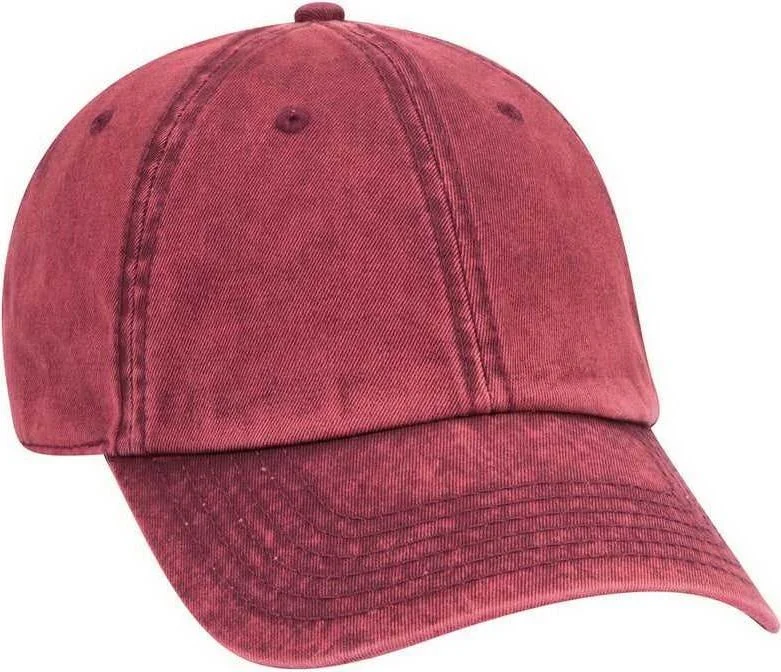 OTTO 18-1248 6 Panel Low Pro Snow Washed Superior Cotton Twill Cap - Maroon