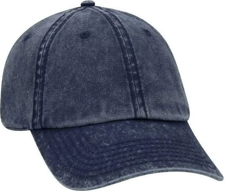 OTTO 18-1248 6 Panel Low Pro Snow Washed Superior Cotton Twill Cap - Navy