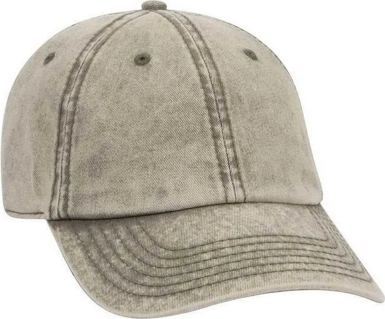 OTTO 18-1248 6 Panel Low Pro Snow Washed Superior Cotton Twill Cap - Olive Green