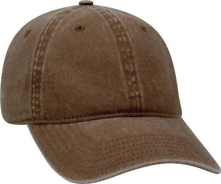 OTTO 18-202 Washed Pigment Dyed Cotton Twill Low Profile Pro Style Unstructured Soft Crown Cap - Brown