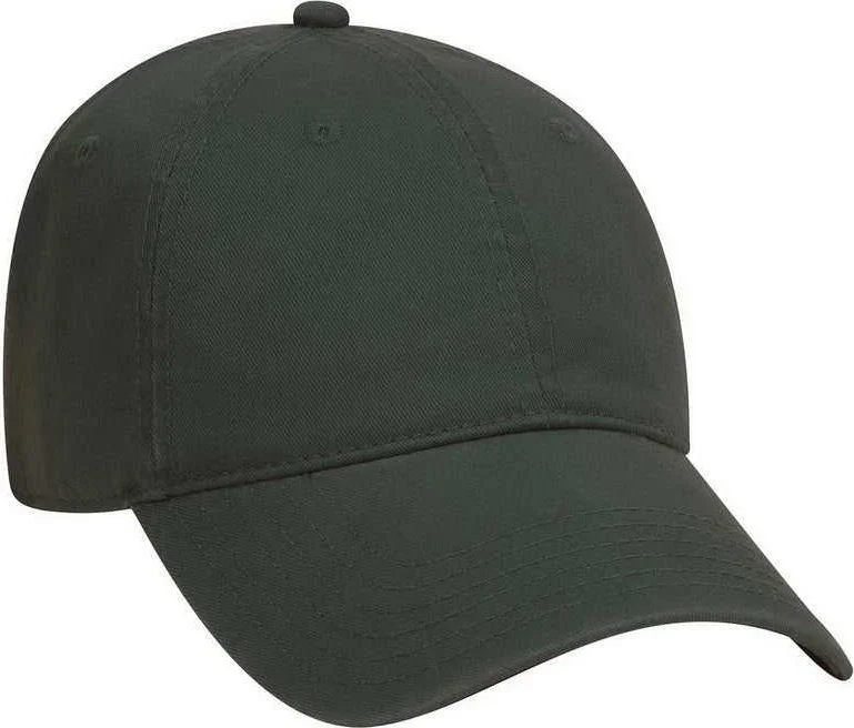 OTTO 18-692 Deluxe Garment Washed Cotton Twill Low Profile Pro Style Unstructured Soft Crown Cap - Dark Green