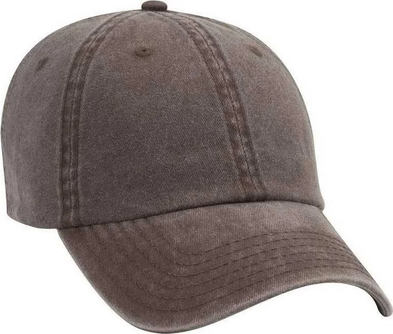 OTTO 18-711 Superior Washed Pigment Dyed Cotton Twill Low Profile Pro Style Cap - Dark Brown