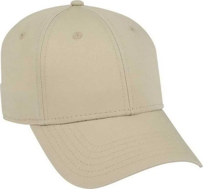 OTTO 19-1229 Superior Combed Cotton Twill 6 Panel Low Profile Baseball Cap - Khaki