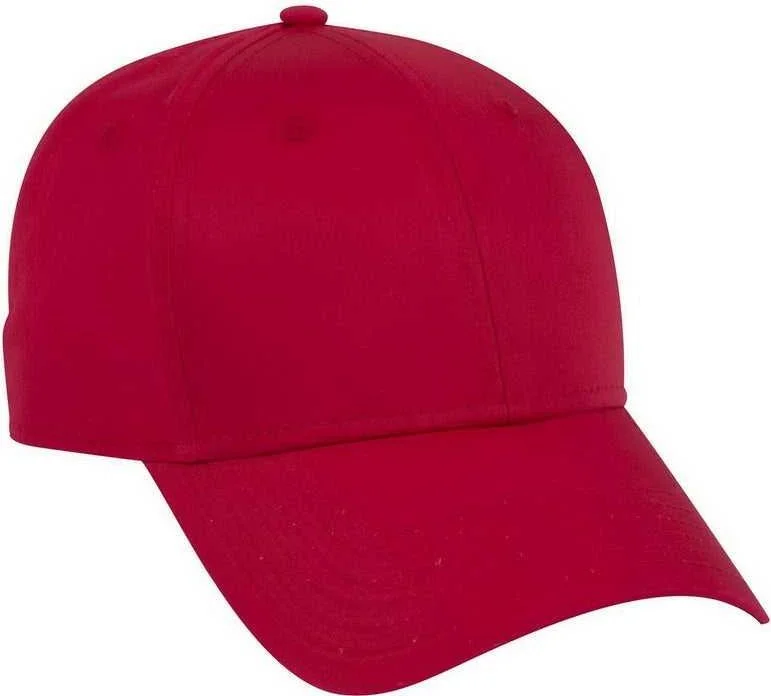 OTTO 19-1229 Superior Combed Cotton Twill 6 Panel Low Profile Baseball Cap - Red