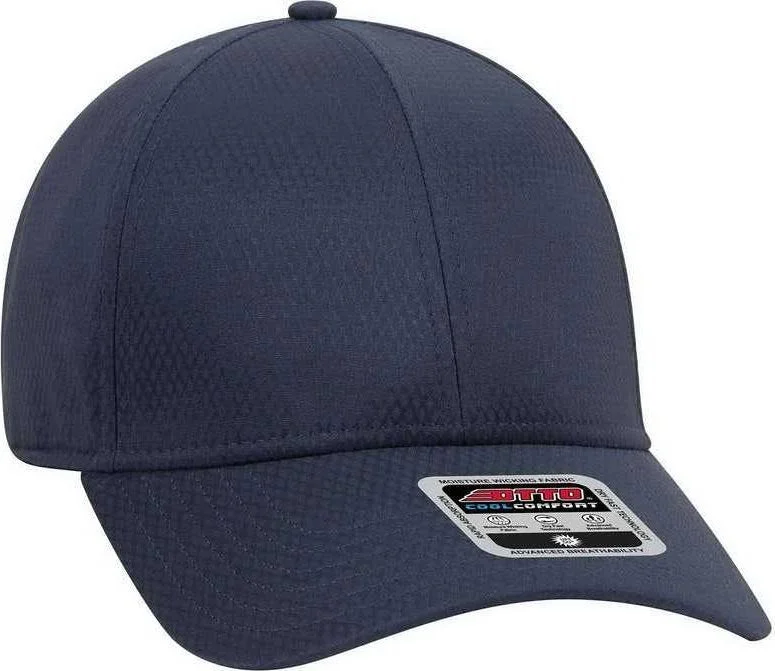 OTTO 19-1253 6 Panel Low Profile UPF 50+ Cool Comfort Performance Stretchable Diamond Knit Cap - Navy