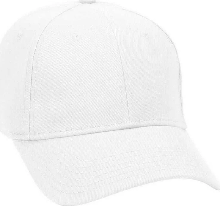 OTTO 19-251 Brushed Bull Denim Seamed Front Panel Low Profile Pro Style Cap - White