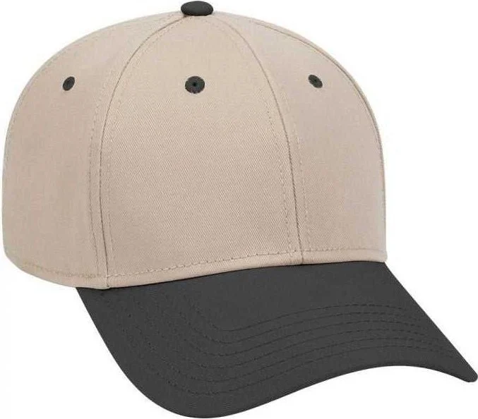 OTTO 19-768 Superior Cotton Twill Low Profile Pro Style Cap - Black Khaki Khaki