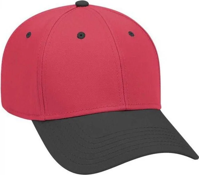 OTTO 19-768 Superior Cotton Twill Low Profile Pro Style Cap - Black Red Red