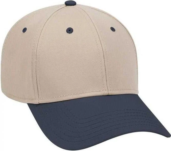 OTTO 19-768 Superior Cotton Twill Low Profile Pro Style Cap - Navy Khaki Khaki