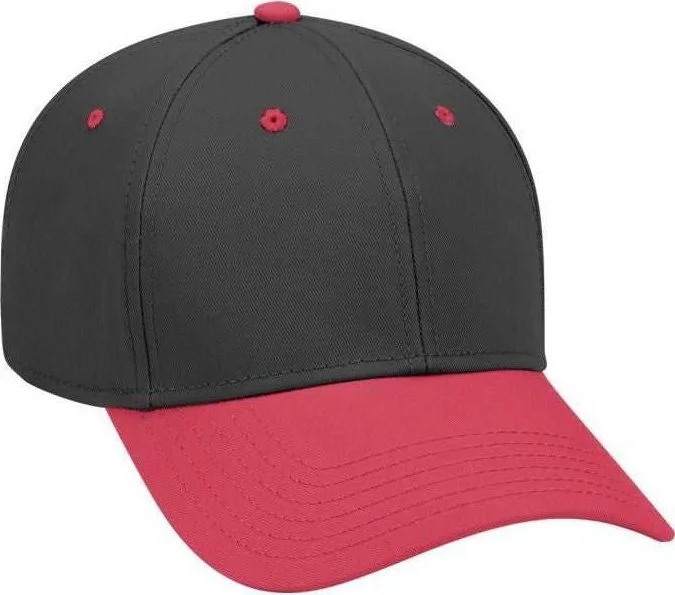 OTTO 19-768 Superior Cotton Twill Low Profile Pro Style Cap - Red Black Black