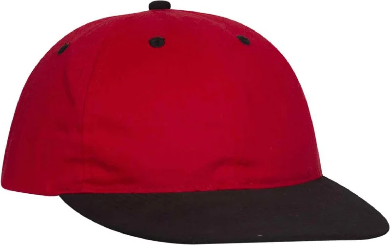 OTTO 25-023 Brushed Cotton Twill Sport Low Profile Pro Style Cap - Black Red