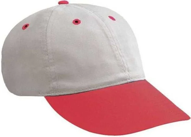 OTTO 25-023 Brushed Cotton Twill Sport Low Profile Pro Style Cap - Red Gray