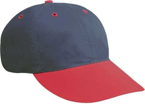 OTTO 25-023 Brushed Cotton Twill Sport Low Profile Pro Style Cap - Red Navy