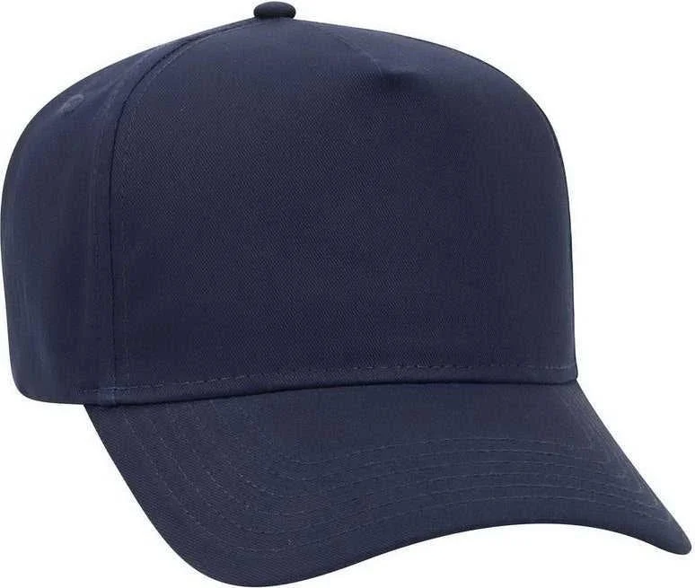 OTTO 31-538 Cotton Twill 5 Panel Pro Style Cap with Fabric Adjustable Hook - Navy