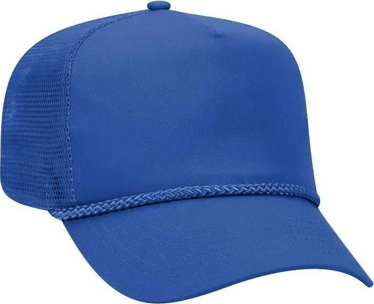 OTTO 39-071 Cotton Twill High Crown Golf Style Mesh Back Structured Firm Front Panel Cap - Royal