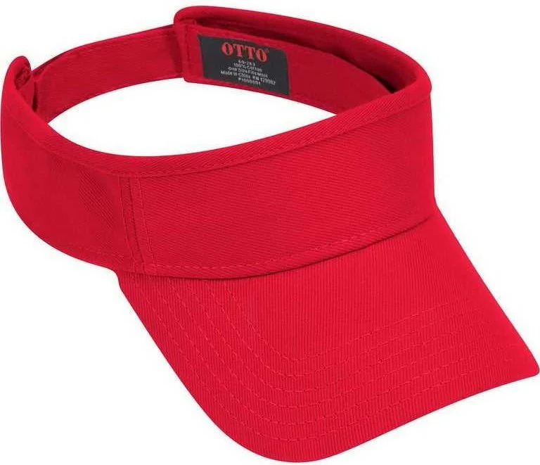 OTTO 60-263 100% Cotton Brushed Bull Denim Sun Visors - Red