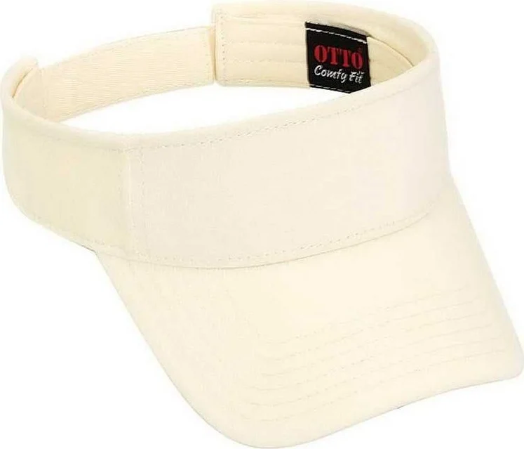 OTTO 60-930 100% Ring Spun Combed Comfy Cotton Sporty Pro Stitch Jersey Knit Sun Visors - Natural