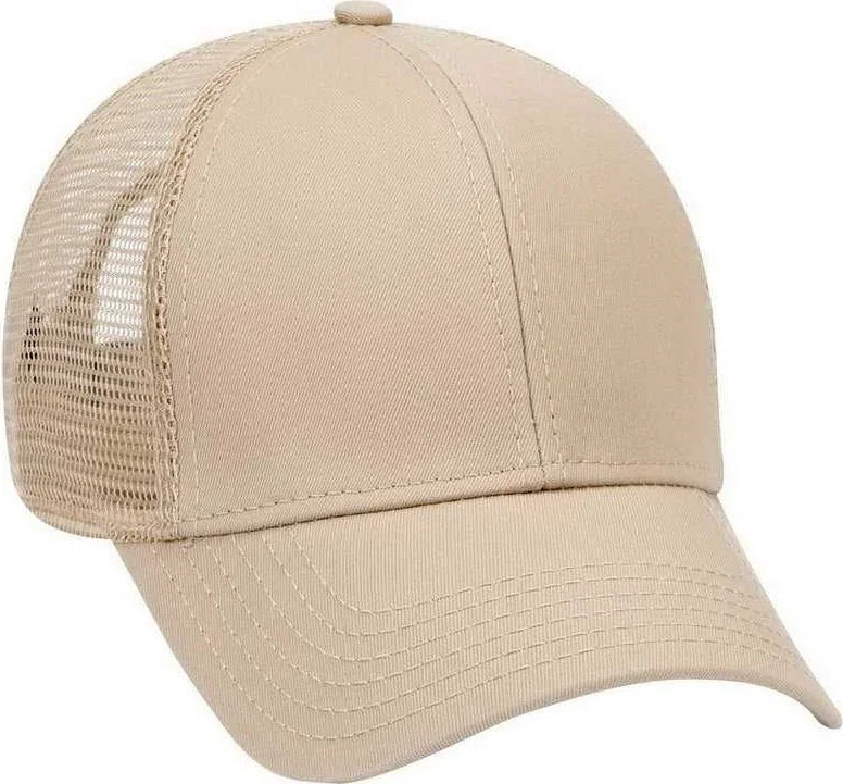 OTTO 83-942 Superior Cotton Twill Low Profile Pro Style Mesh Back Cap - Khaki