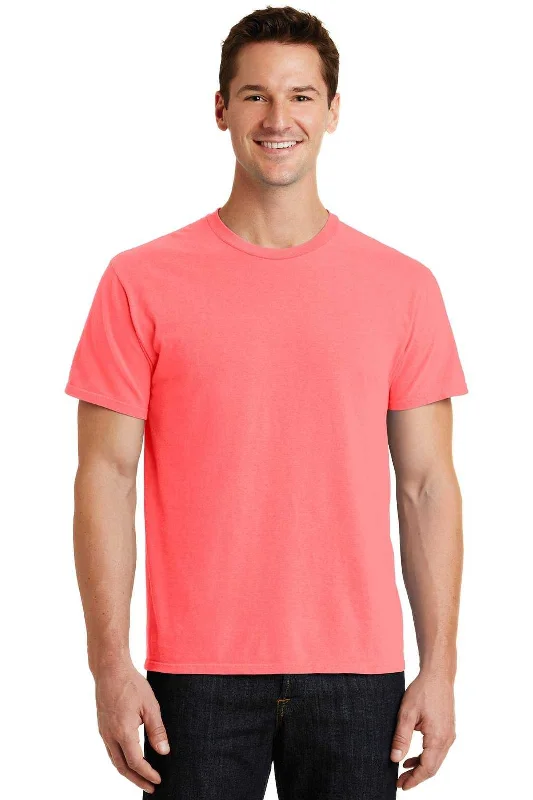 Port & Company PC099 Beach Wash Garment-Dyed Tee - Neon Coral