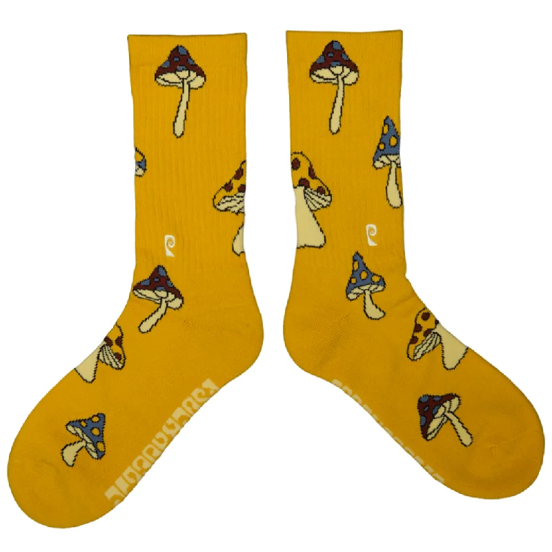 Psockadelic Shrooms 2 Socks - Yellow