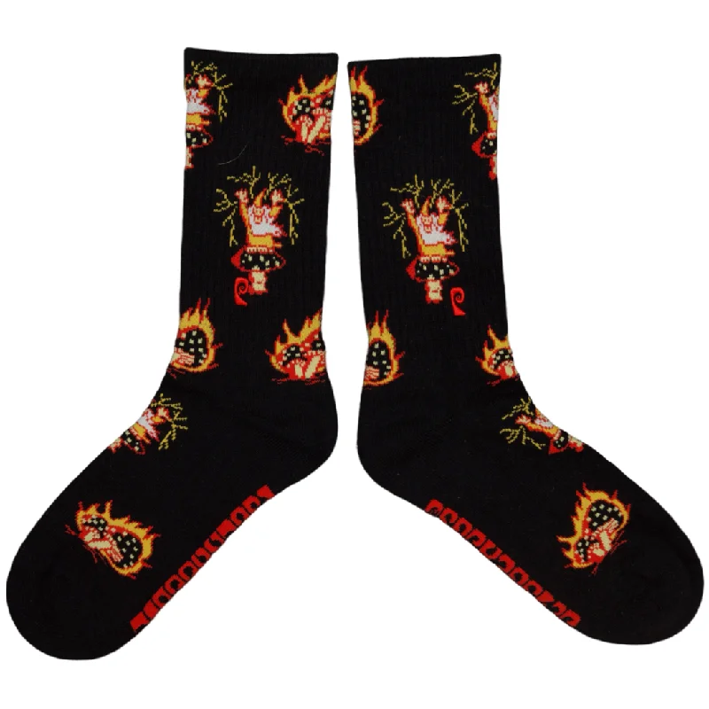 Psockadelic Wizard Shroom Socks - Black