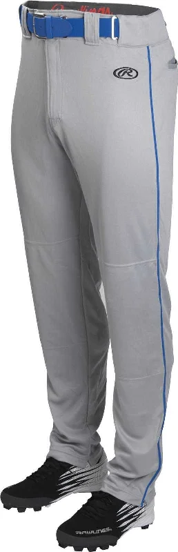 Rawlings Adult Launch Semi-Relaxed Piped Baseball Pants - Gray Royal