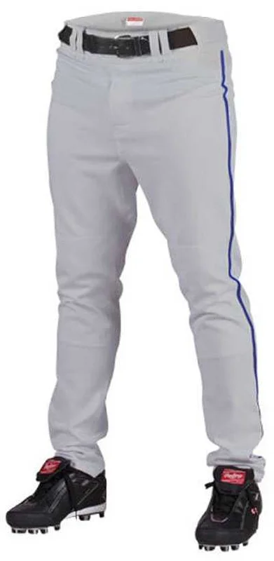 Rawlings Adult Semi-Relaxed Piped Baseball Pants - Gray Royal