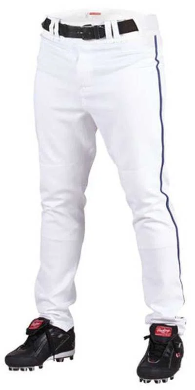 Rawlings Youth Semi-Relaxed Piped Baseball Pants - White Navy