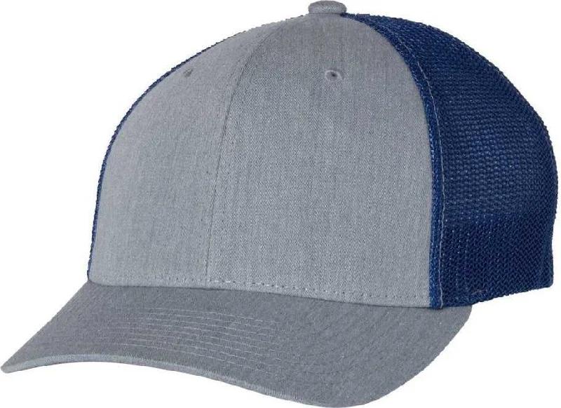 Richardson 110 Fitted Trucker with R-Flex Caps- Heather Gray Royal