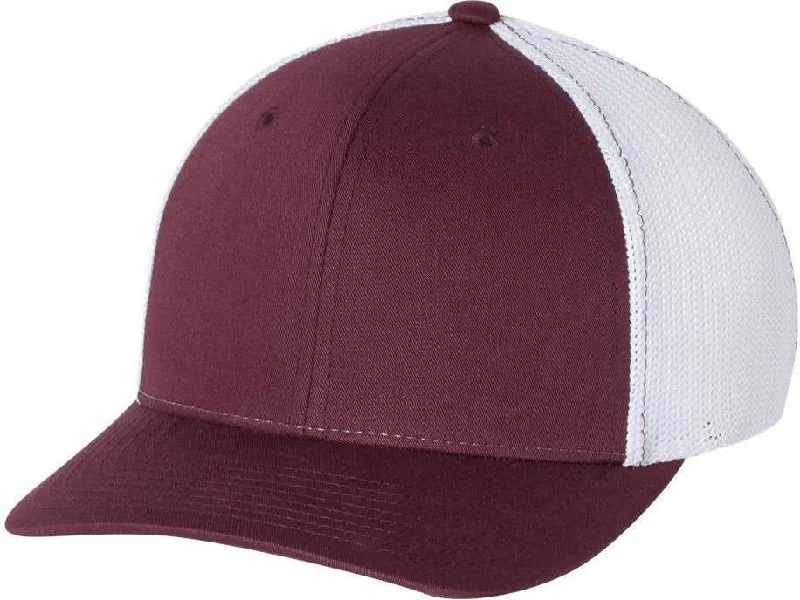 Richardson 110 Fitted Trucker with R-Flex Caps- Maroon White