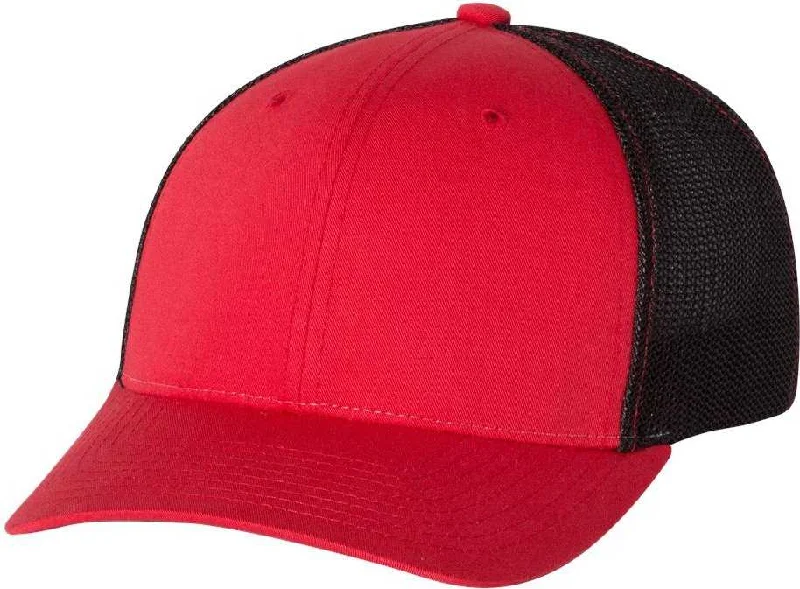 Richardson 110 Fitted Trucker with R-Flex Caps- Red Black