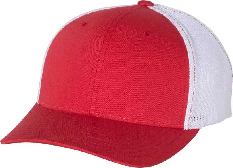 Richardson 110 Fitted Trucker with R-Flex Caps- Red White