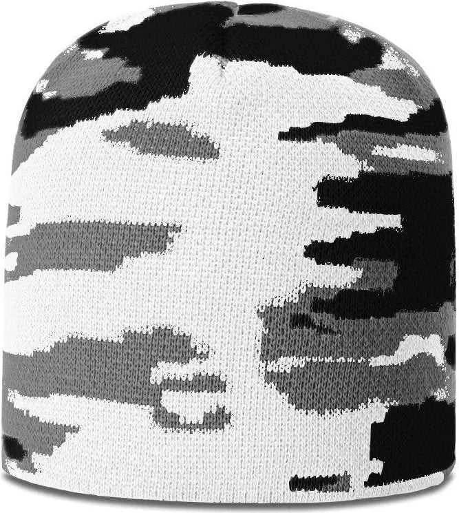 Richardson 132 Jacquard Camo Beanies - White Black