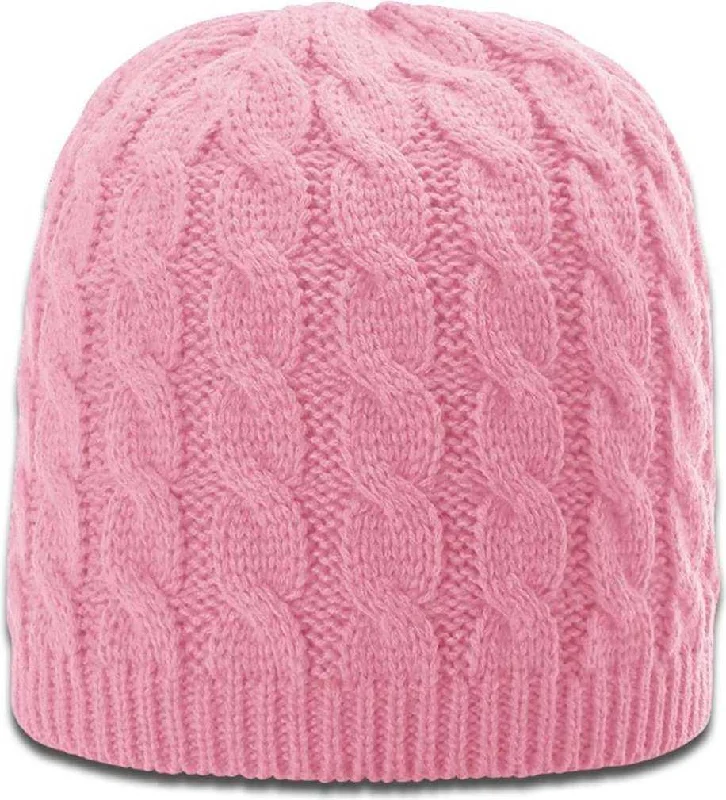 Richardson 138 Cable Knit Beanies - Pink