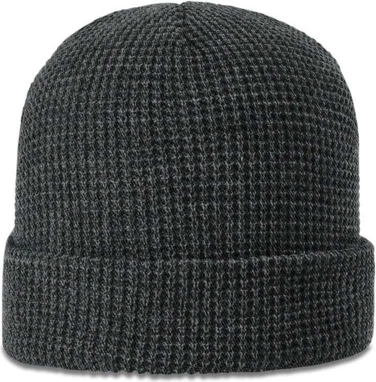 Richardson 146 Waffle Knit Beanies with Cuff - Heather Charcoal