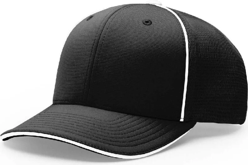 Richardson 172 Fitted Pulse Sportmesh with R-Flex Caps- Black White Contrast