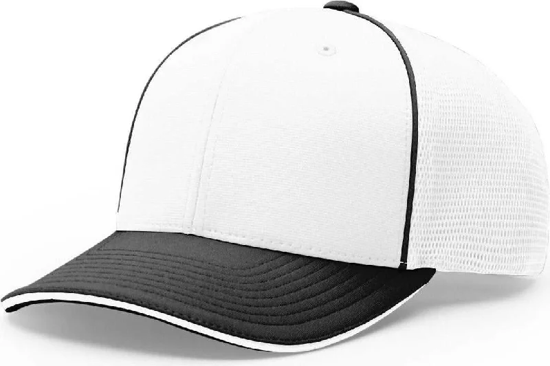 Richardson 172 Fitted Pulse Sportmesh with R-Flex Caps- White Black