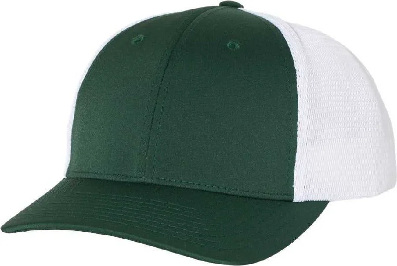 Richardson 174 Performance Trucker Caps- Dark Green White