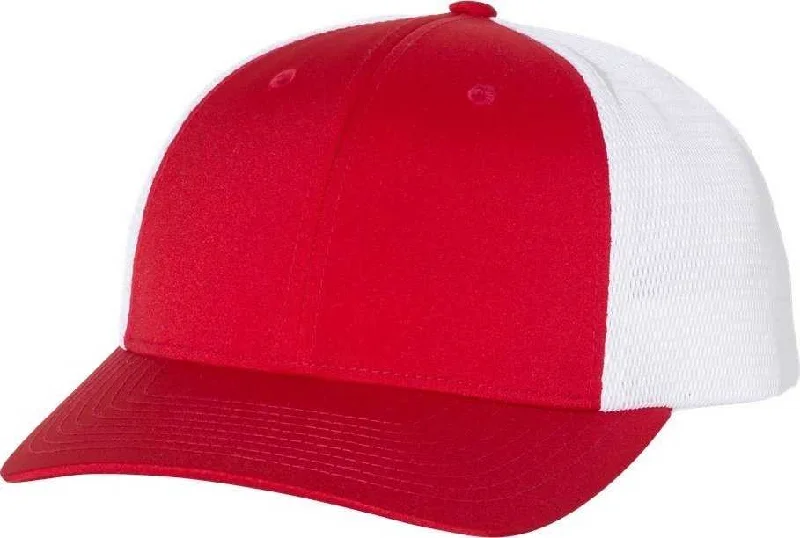 Richardson 174 Performance Trucker Caps- Red White