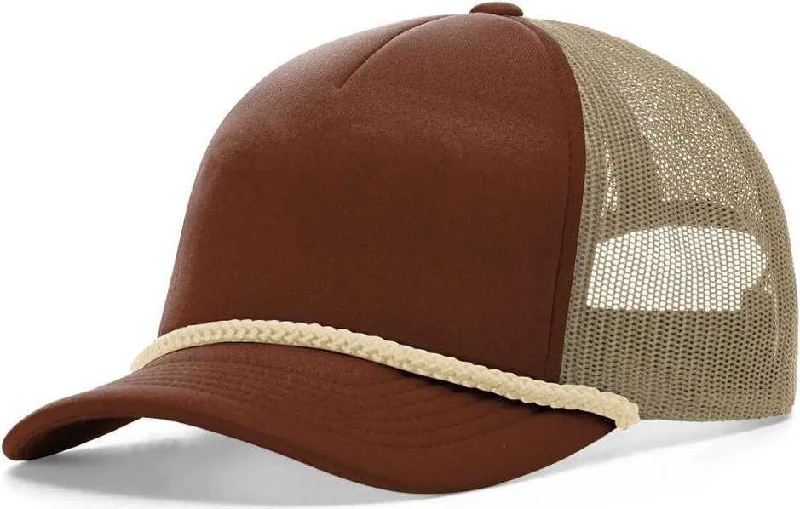 Richardson 213 Low Pro Foamie Trucker Caps- Brown Tan Khaki