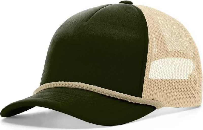 Richardson 213 Low Pro Foamie Trucker Caps- Dark Olive Tan Khaki