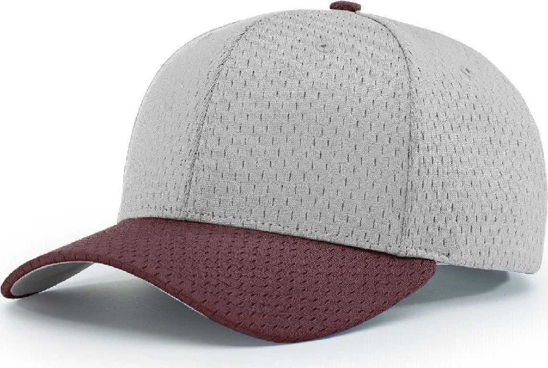 Richardson 414 Pro Mesh Adjustable Caps- Grey Maroon