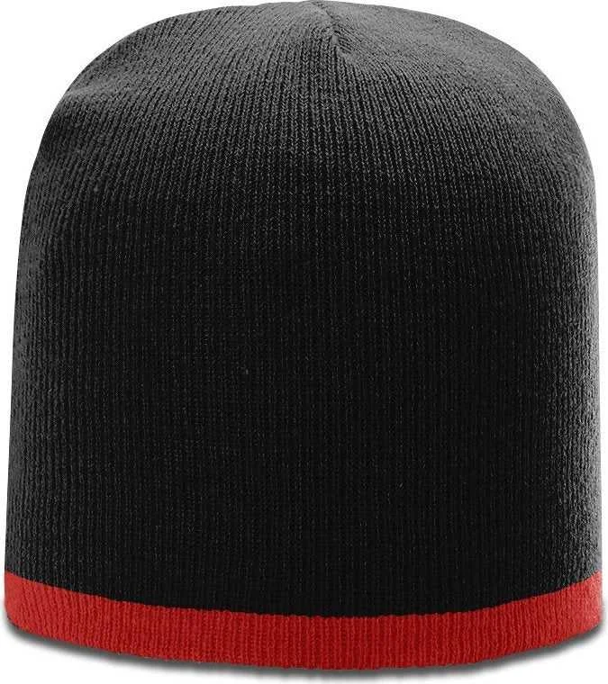 Richardson R16 Two Color Knit Beanies - Black Red