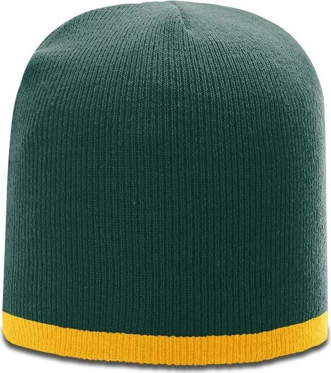 Richardson R16 Two Color Knit Beanies - Dark Green Gold