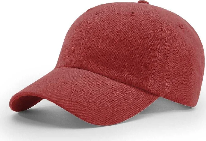 Richardson R55 Garment Washed Twill Caps- Cardinal